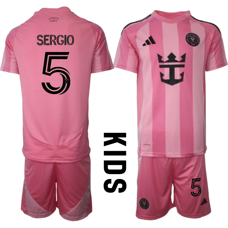 Youth 2025-2026 Club Inter Milan CF home Pink #5 Soccer Jersey